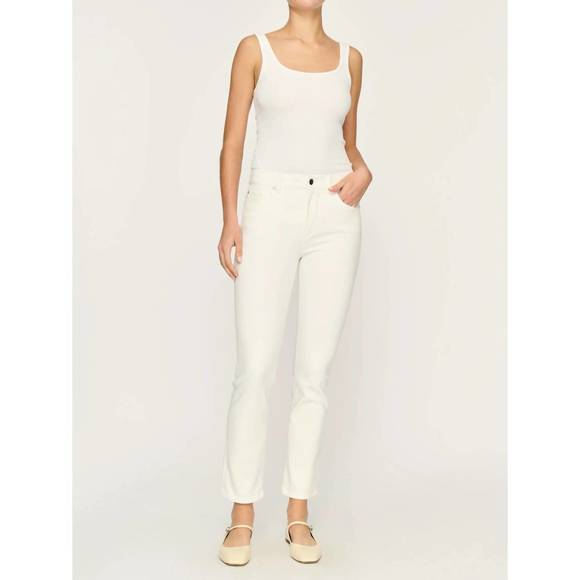 NEW DL1961 - WOMEN'S mara straight jeans in white - Picture 3 of 4